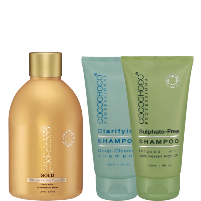 Brazílsky keratín GOLD 250ml + čistiaci a bezsulfátový šampón | COCOCHOCO®